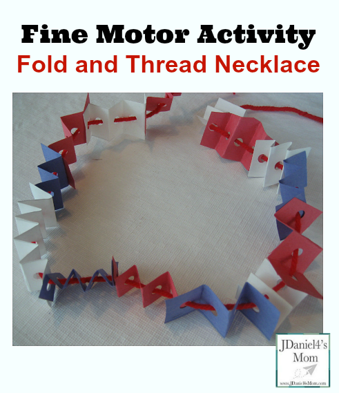 Fine Motor Activity Fold and Thread Necklace