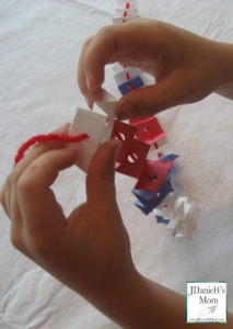 Fine Motor Activity Fold  and Thread Necklace