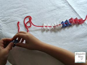 Fine Motor Activity Fold  and Thread Necklace