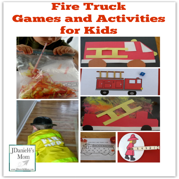 Fire Truck Games and Activities for Kids- This is a collections of games, crafts, and free math worksheets that all have a fire truck or fire fighter theme.