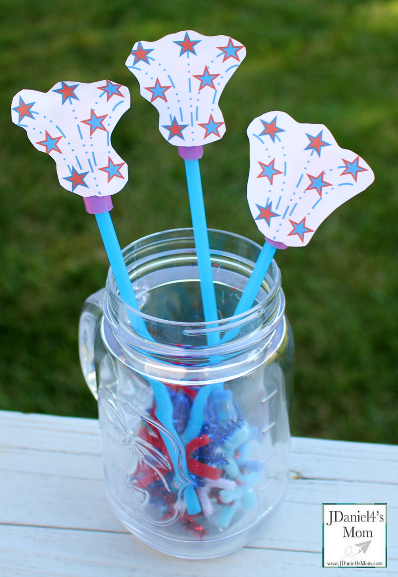 Fireworks Straw Rockets with Printable