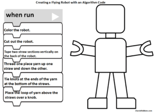 Blockly Printable Flying Robot Printable STEAM Activity with Blockly Block Building ...
