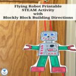 Flying Robot Printable STEAM Activity with Blockly Block Building Directions featured