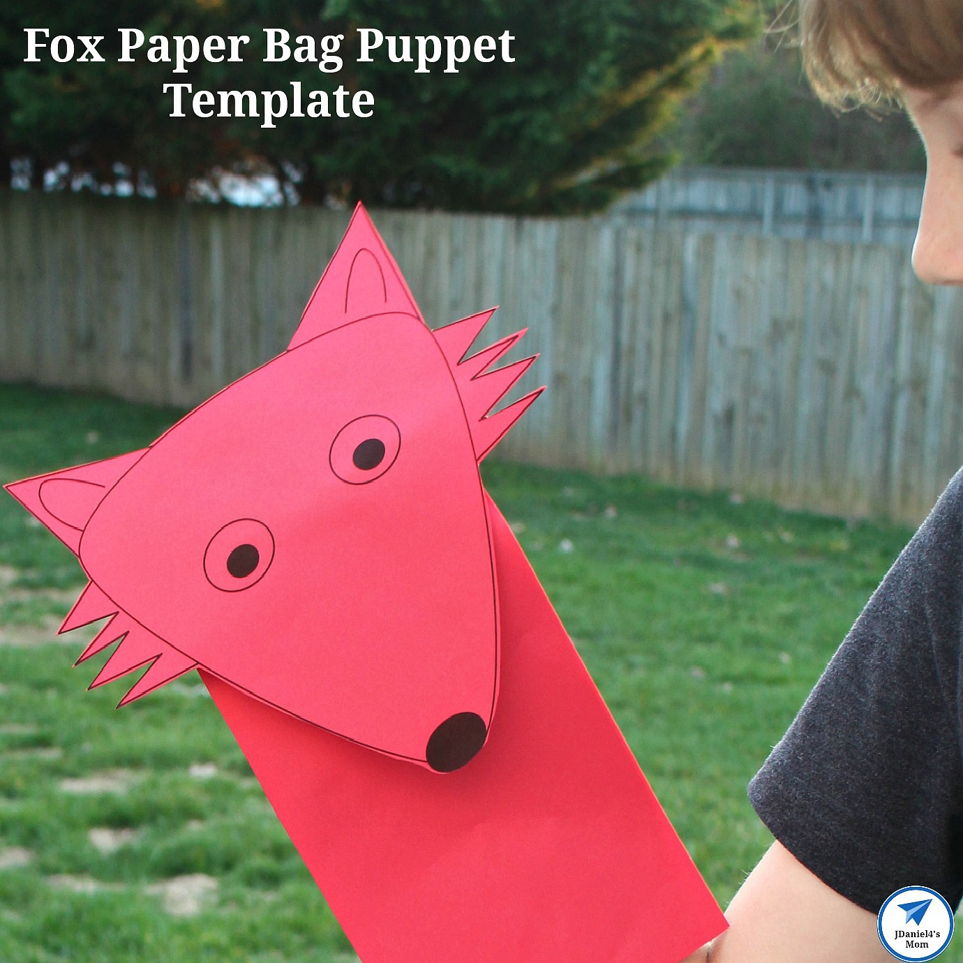Fox Paper Bag Puppet Template Facebook