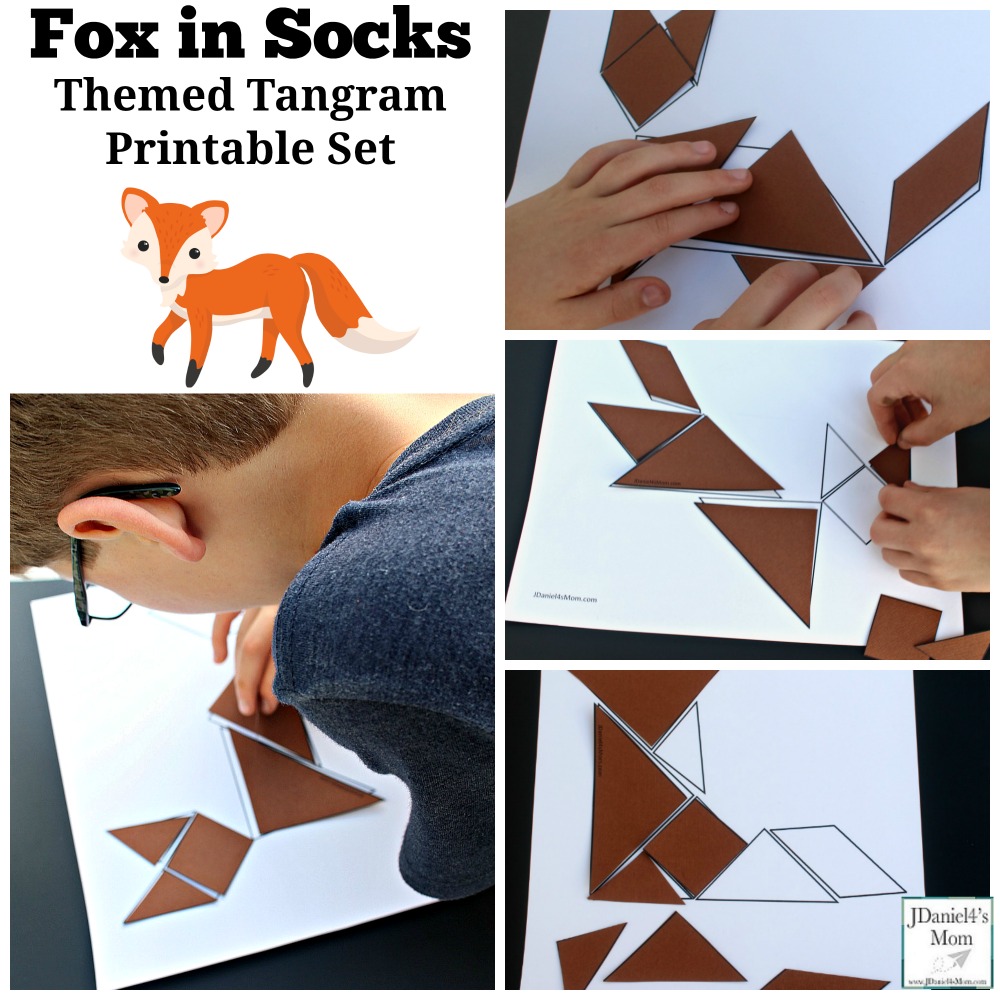 Fox in Socks Themed Tangram Printable Set