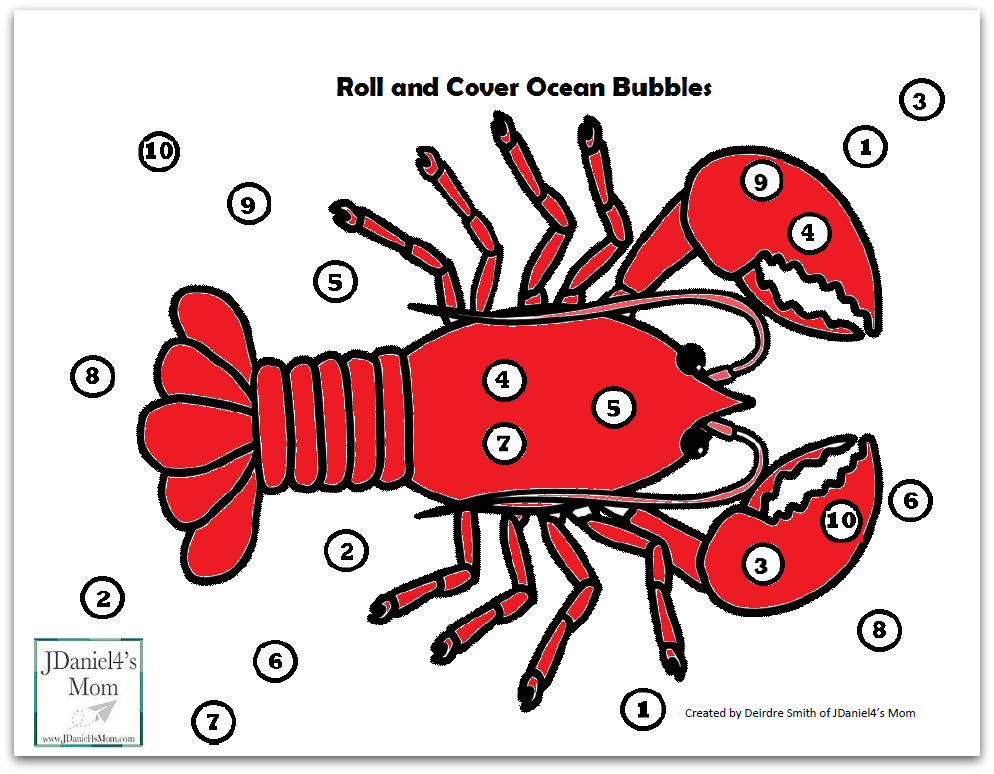 Free Math Games- Ocean Themed Roll and Cover Mats
