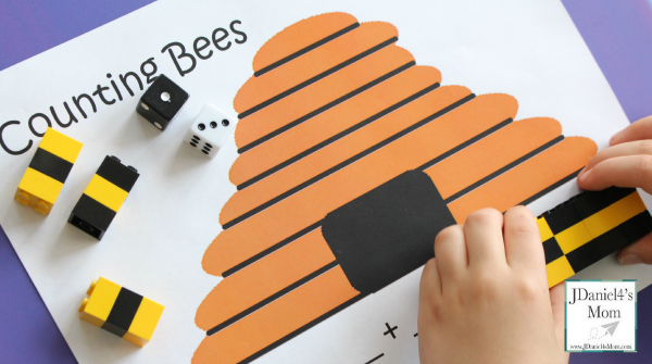 Free Printable Math Worksheets for Kids- Counting Bees