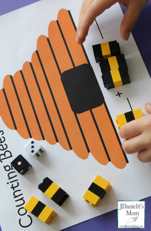 Free Printable Math Worksheets for Kids- Counting Bees