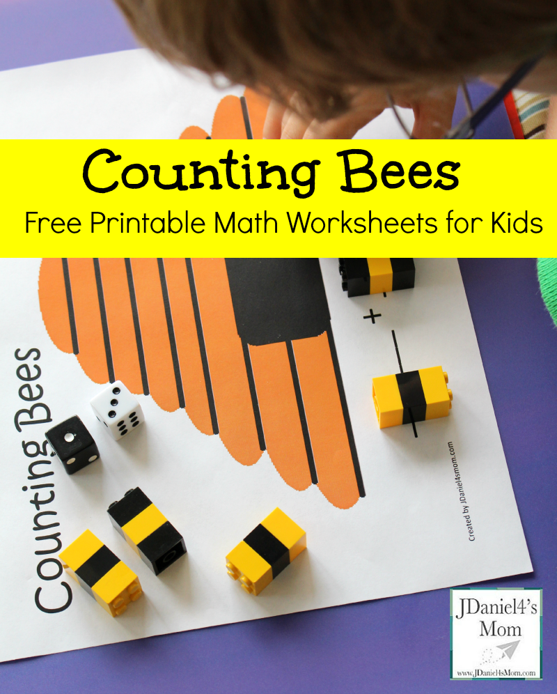 Counting Free Bees Kids- Math Printable Worksheets for