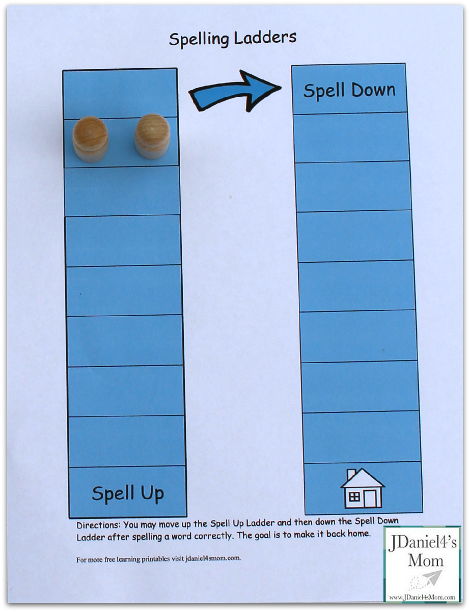 Free Spelling Games Printable- Spelling Ladders