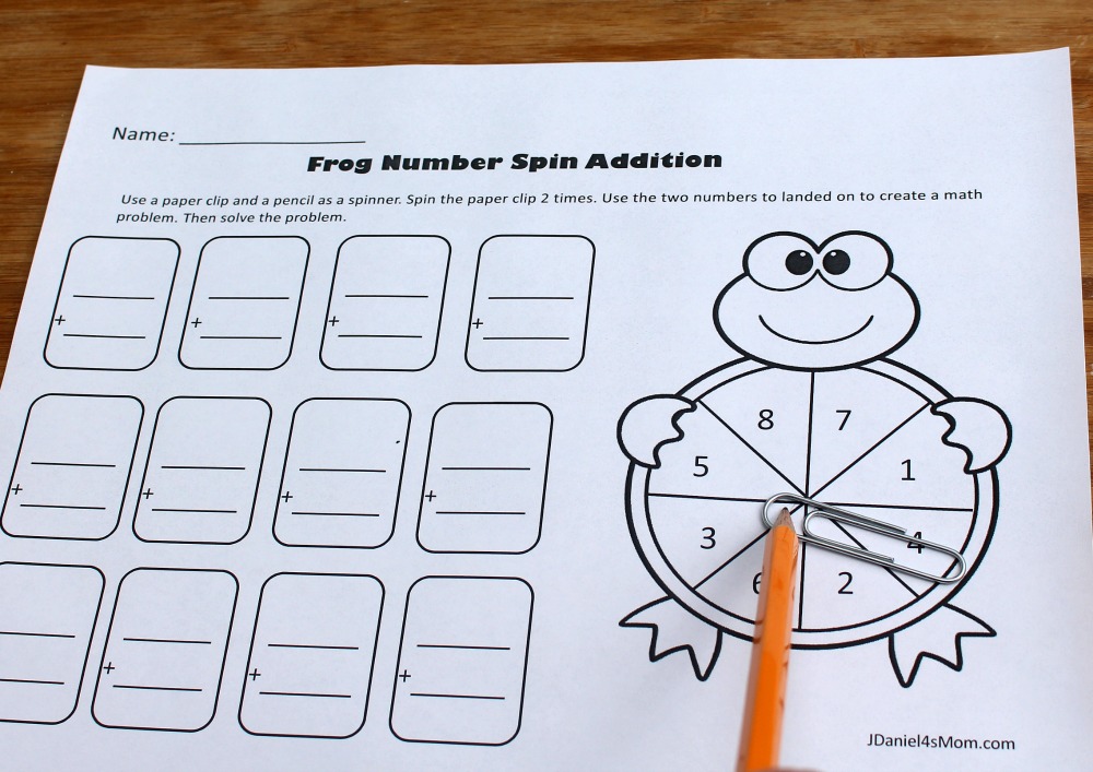 Free Addition Worksheet with a Frog Theme