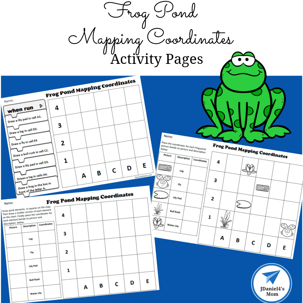 Frog Pond Mapping Coordinates Activity Pages - JDaniel4s Mom