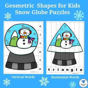 Geometric Shapes for Kids Snow Globe Puzzles