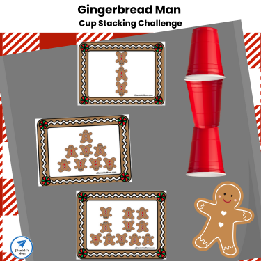 Gingerbread Man Cup Stacking Cards