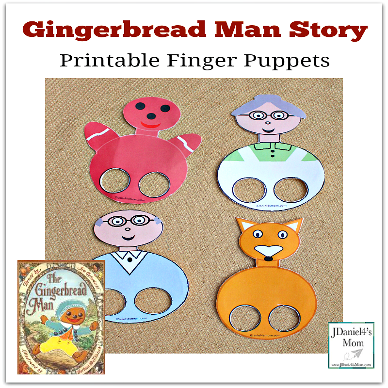 Gingerbread Man Story Printable Finger Puppets