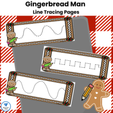 Gingerbread Man Line Tracing Pages