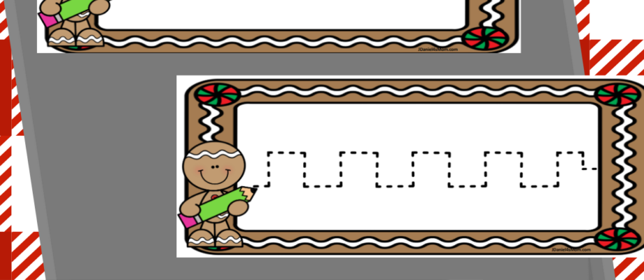 Gingerbread Man Line Tracing Pages