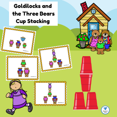 Goldilocks and the Three Bears Cup Stacking Cards