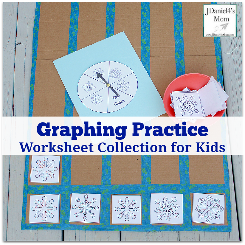 Graphing Practice Worksheet Collection for Kids - Snowflake Themed Graphing : This set includes graphing pieces and spinner.