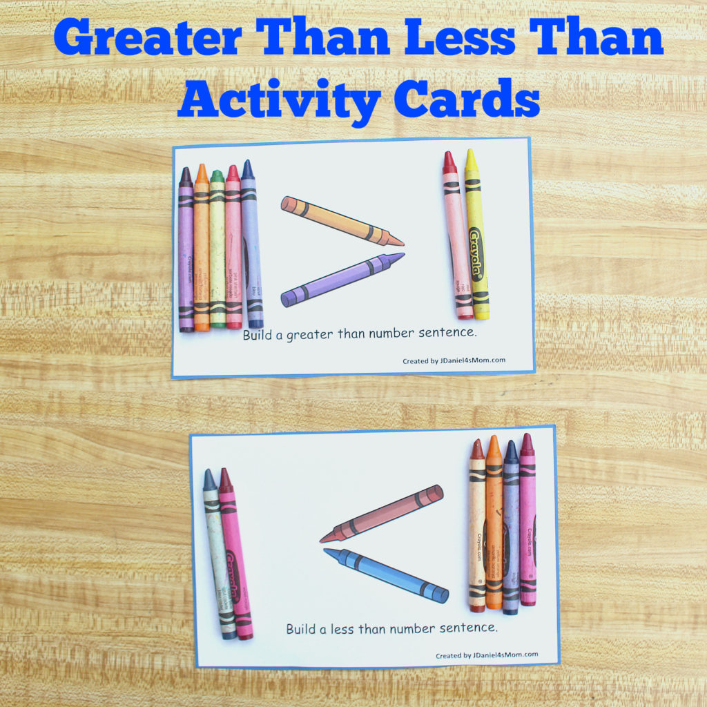 greater than less than equal to comparison cards