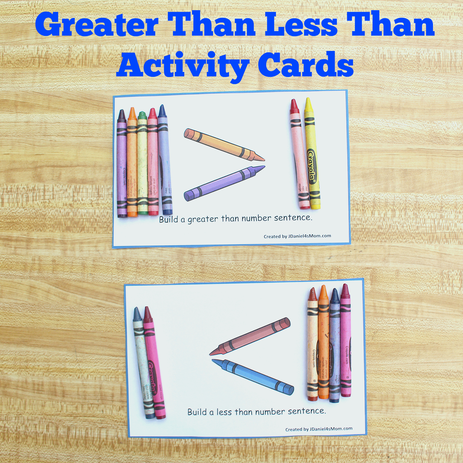 Greater Than Less Than Activity Cards
