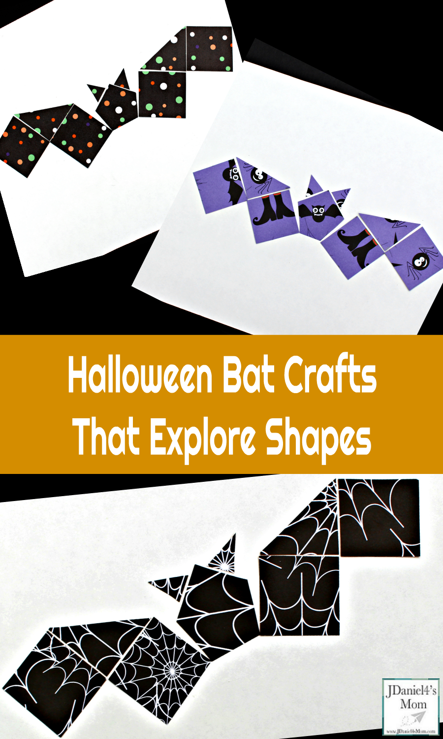 Halloween Bat Craft - Your children at home or students at school will have fun creating this Halloween bat craft. It is create with several different shapes. We read the book Stellaluna before creating this fun craft.