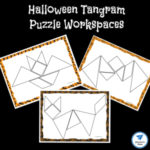 STEM Printable Halloween Tangram Puzzle Workspaces