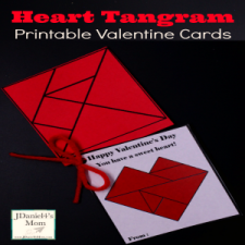 Heart Tangram Printable Valentine Cards