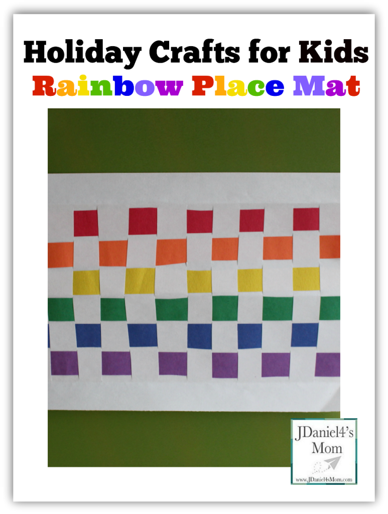 Holiday Crafts for Kids- Rainbow Place Mat