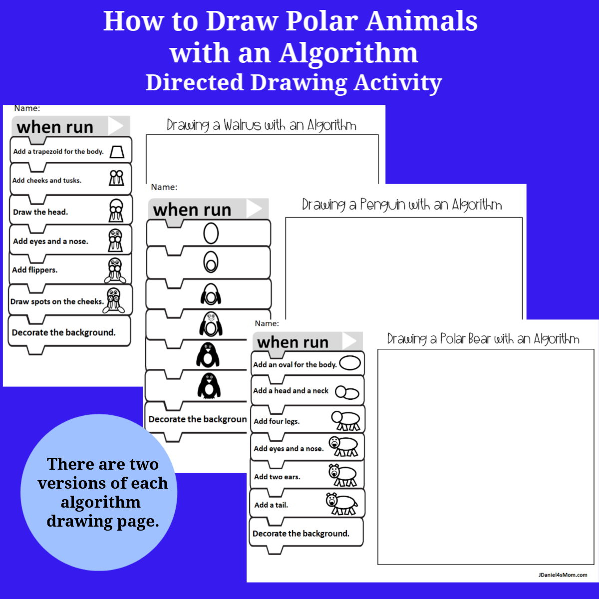 How to Draw Polar Animals Directed Drawing Activity