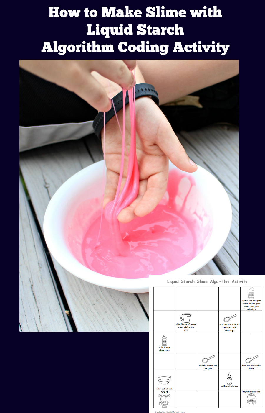 How to Make Slime with Liquid Starch Algorithm Coding Activity