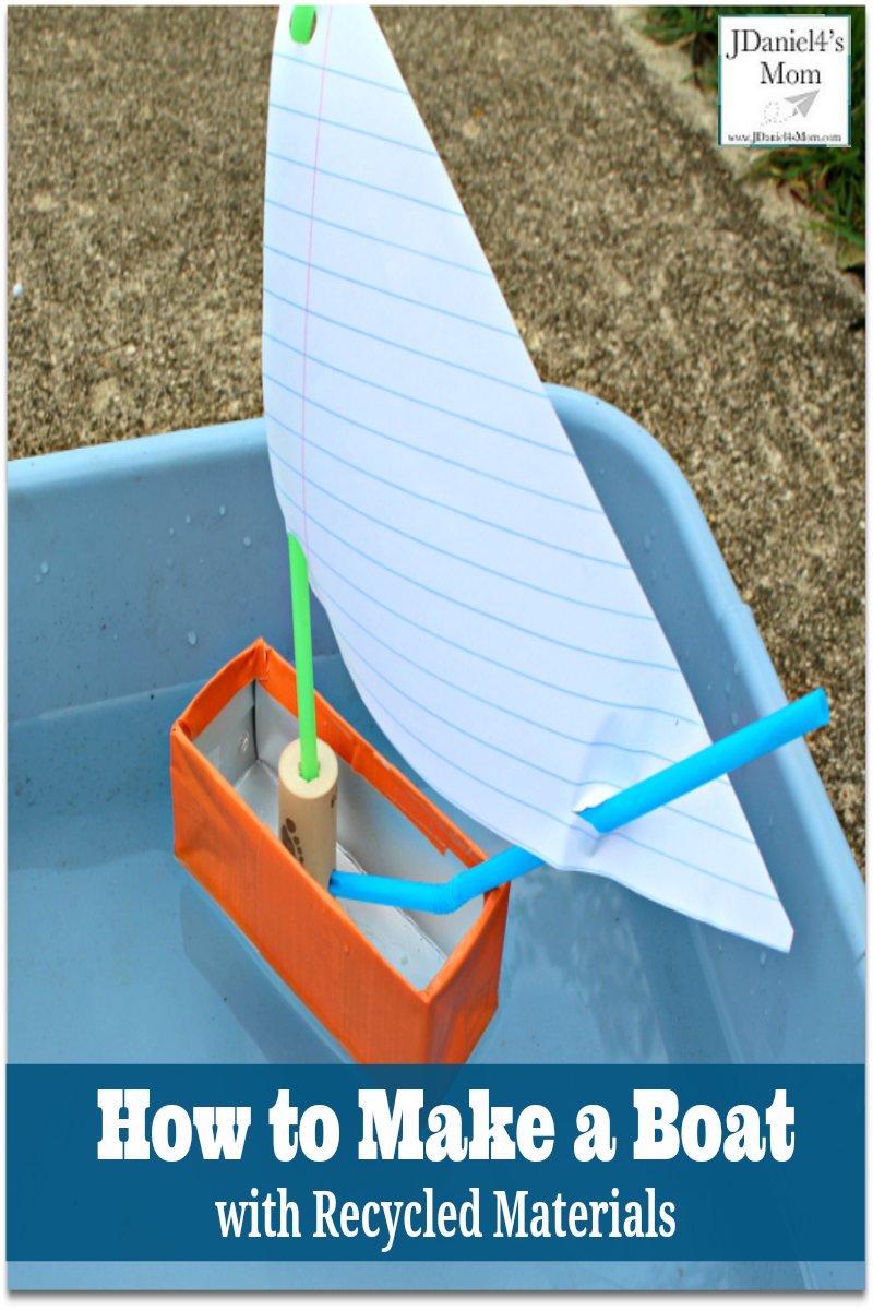 How to Make a Boat with Recycled Materials - This would be fun fun to create after reading the Virtual Book Club book Toy Boat around Earth Day.
