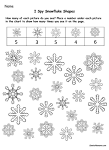 I Spy Snowflake Shapes Worksheets - JDaniel4s Mom