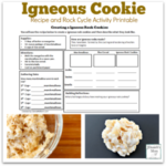Igneous Cookie Bar Recipe and Rock Cycle Activity Printable for Kids