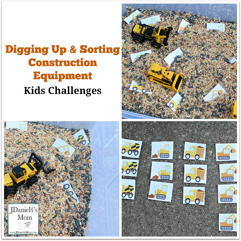 Kids Challenges- Digging Up and Sorting Construction Equipment Printables