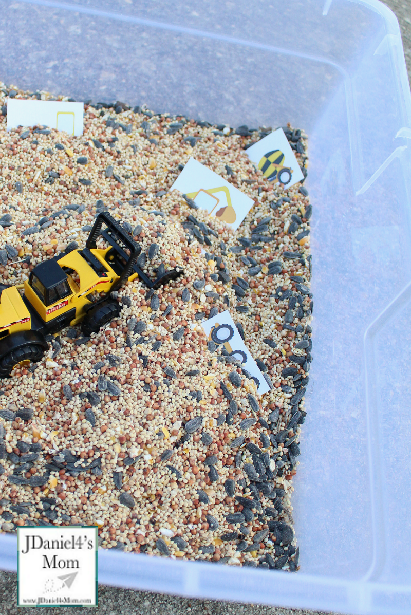 Kids Challenges- Digging Up and Sorting Construction Equipment Printables : Kids will love digging up various trucks and construction equipment. They can then sort them each into groups.