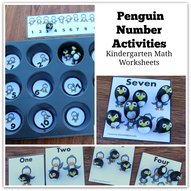 Kindergarten Math Worksheets - This set contains a number line, number and picture cards, and muffin tin numbers.