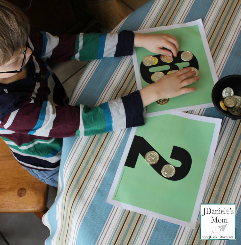 Kindergarten Worksheets- Gold Coin Math Mats 