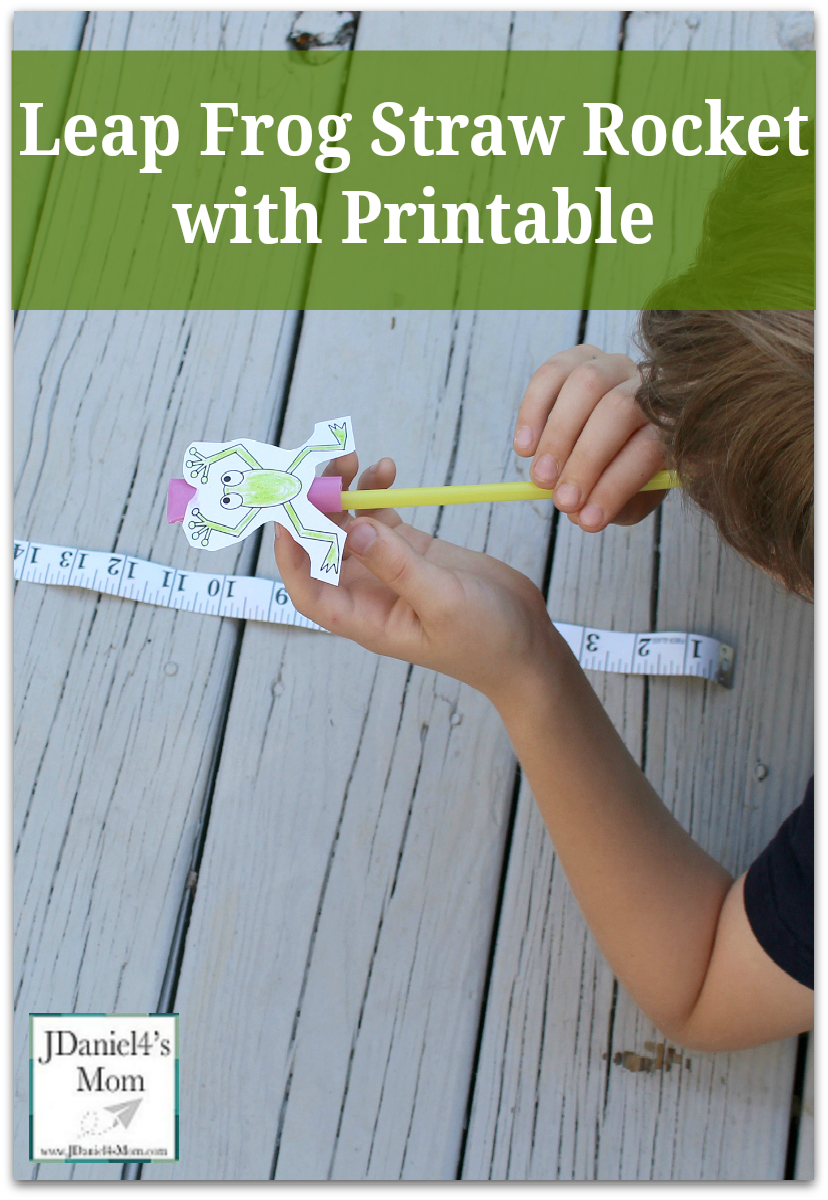 Leap Frog Straw Rocket with Printable - Your children will have decorating a frog printable and then try to make it leap. Kids will use breathe control to make the frog leap farther and farther.