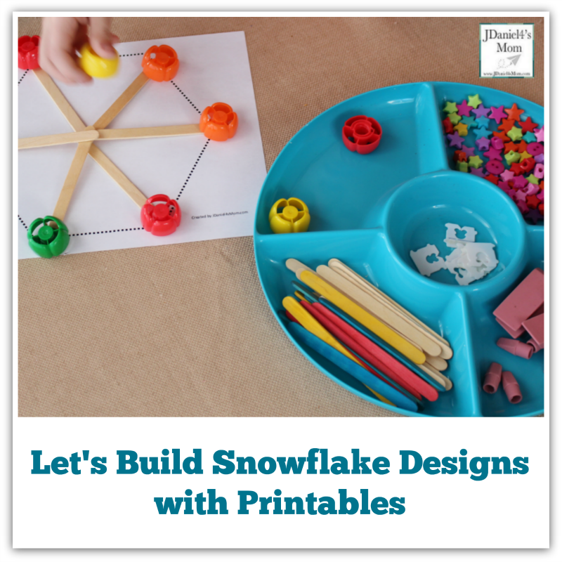 Let's Build Snowflake Designs with Printables - It is fun to build snowflakes with items you have at home.