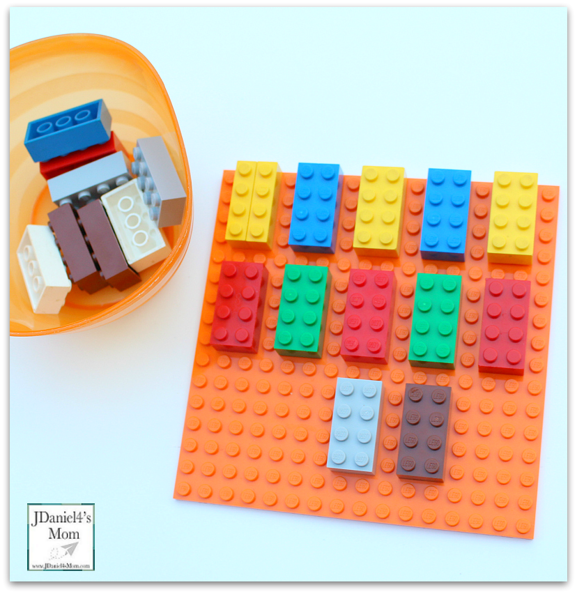 Fidget Spinner Math Challenge with LEGO Bricks to teach Measurement