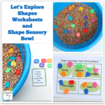 Let's Explore Shapes Worksheets and Shape Sensory Bowl Featured