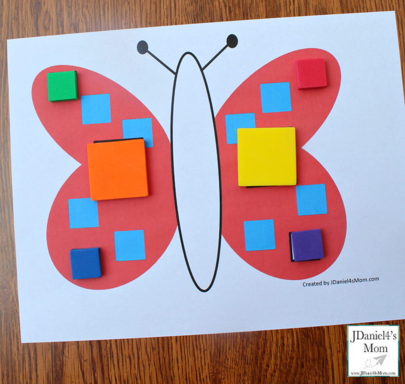 Let's Explore Shapes in Mats with a Butterfly Theme- Square Mat