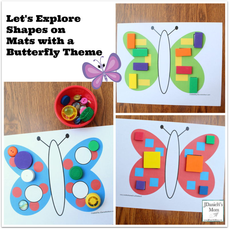 Let's Explore Shapes on Mats with a Butterfly Theme