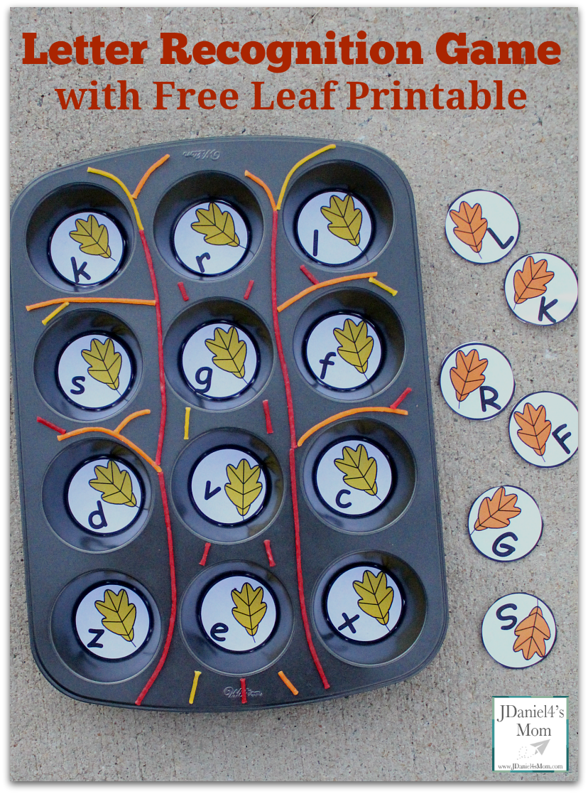 letter recognition game with free leaf printable