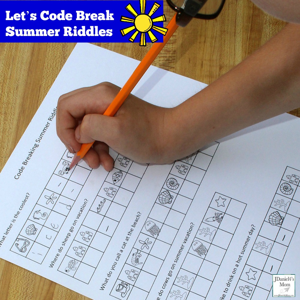 Let’s Code Break Summer Riddles Worksheets