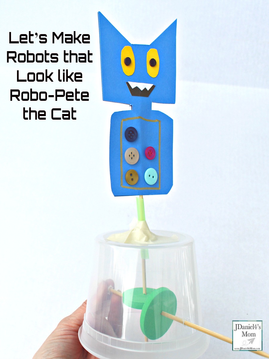 The Let's Make Robots STEM activity invites children at home and students at school to create a robot based on the book Pete the Cat: Robo-Pete. They will have fun explore gears and how they work as they move the robot around and around.