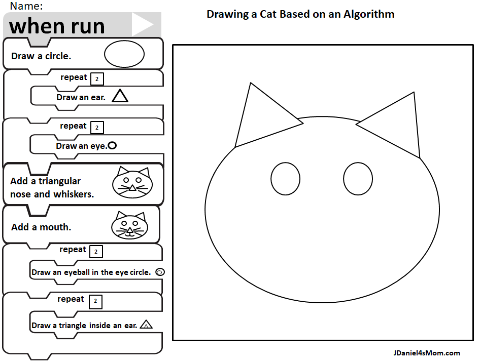Looping How to Draw a Cat with an Algorithm- Adding the Eyes, Ears, and Head