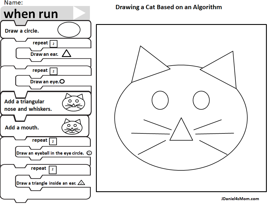 How to Draw a Cat with an Algorithm Using Looping - Adding a Nose