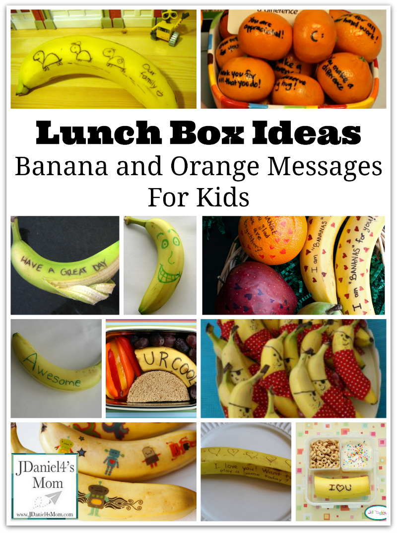Lunch Box Ideas- Banana and Orange Messages for Kids